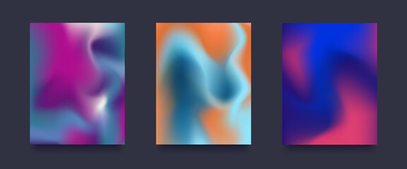 Poster - Liquid Abstract Gradient Backgrounds Set. Modern Vector Brochure Template. . Vector illustration