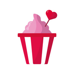 Poster - heart love in ice cream valentines day icon