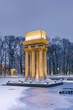 © marcin jucha - General Bem Monument in tarnow,Poland. Polish Hungarian War Hero. City Park Lights at Winter Time