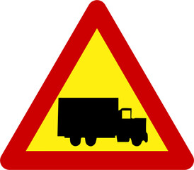 Poster - Warning sign with truck