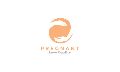 women or mother with pregnant hold logo symbol icon vector graphic design