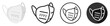 FFP2 face mask icon symbol logo set collection vector