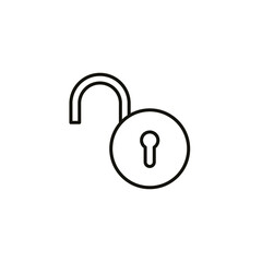 Poster - Open lock icon. Simple line style for web template and app. Security, black, business, button, code, computer, element, keyhole, vector illustration design on white background. EPS 10