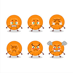 Poster - Slice of carrot cartoon character with various angry expressions