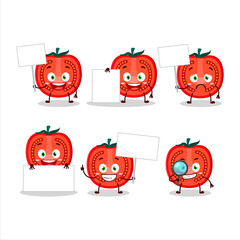 Poster - Slice of tomato cartoon character bring information board