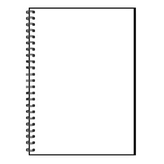 Blank vertical notebook on white background. Blank copybook. Booklet template. Stock image. EPS 10.