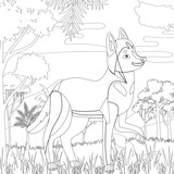Fototapeta Dinusie - dog Coloring Book or Coloring Page Black And White Cartoon   Purebred Dogs or Puppies