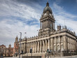 Leeds Town Hall, old building in the middle of Leeds city centre in Yorkshire, the north of England, United Kingdom. 