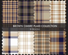 Brown Ombre Plaid Textured Seamless Pattern Collection