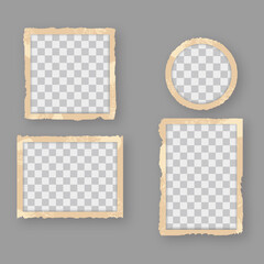 Wall Mural - vintage retro photo frames with empty, blank space. template of old retro photographs. realistic ant