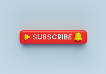 Poster - Subscribe, bell button isolated. subscribe to channel, blog. Social media Marketing background. 3d rendering