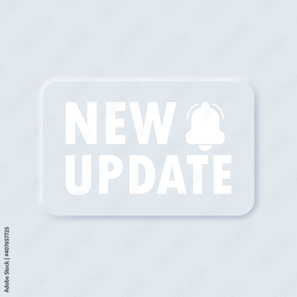 Banner new update icon. Update button. New Update with Bell. Web Banner ...