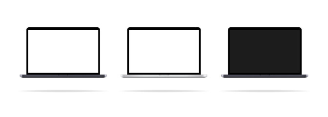 Poster - Set of laptop icons. Desktop. Laptops with different monitor. PC monitor. Realistic desktop. Vector EPS 10