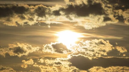Wall Mural - beautiful timelapse, clouds and sun in the sky. high quality 4k footage