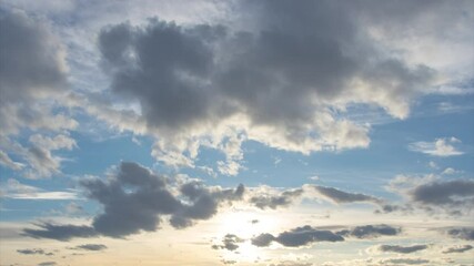 Wall Mural - beautiful timelapse, clouds and sun in the sky. high quality 4k footage