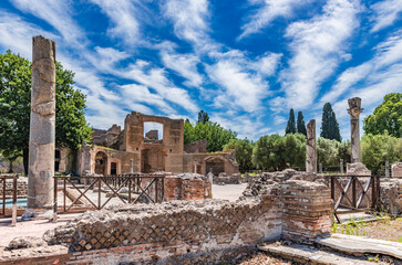 Poster - Villa Adriana (Hadrian's Villa) in Tivoli, Italy, a UNESCO World Heritage Site.