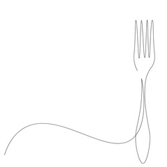 Wall Mural - Fork silhouette line drawing, vector illustration