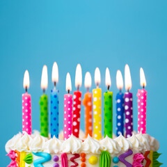 Poster - Brightly colored birthday cake candles