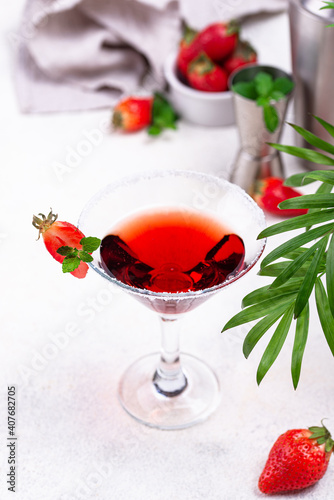 Strawberry martini. Sweet summer cocktail