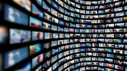Leinwandbilder - 大量のスクリーン　動画配信サービス　ビジュアルコンテンツ 