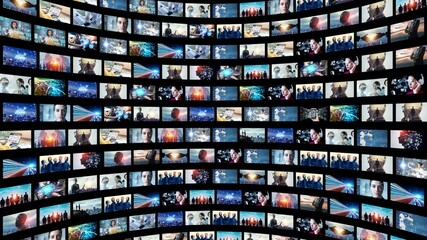 Poster - 大量のスクリーン　動画配信サービス　ビジュアルコンテンツ 