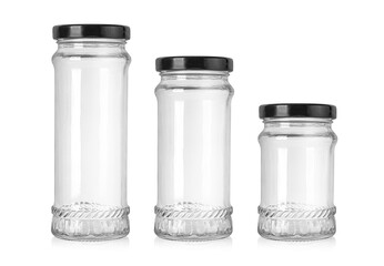 Canvas Print - Empty long glass canning jar s