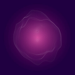 Poster - blue sphere consisting of particles. modern wireframe elements. technology grid sphere. vector illus