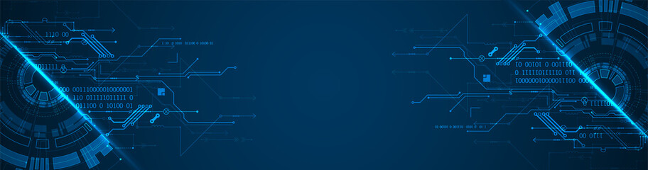 Abstract half-circle technology circuit board. Communication concept.