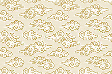 Seamless Pattern In Oriental Style, Chinese Clouds Background.