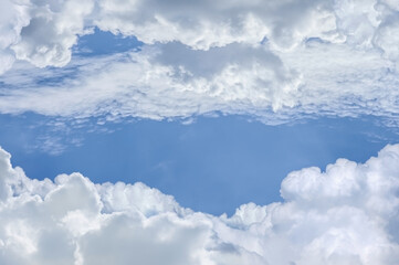 Wall Mural - clouds layer with blue sky background