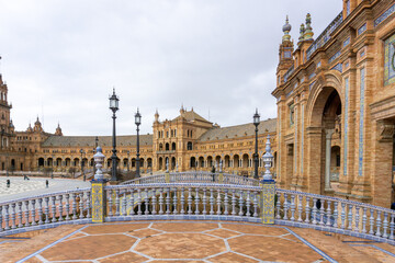 Poster - the Plaza de Espana in the Parque de Maria Luisa in Seville in Andalusia