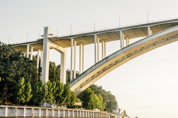 Wall Mural - Closeup shot of the Arrabida bridge in Porto, Portugal