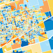 Art map of Midland, UnitedStates in Blue Orange