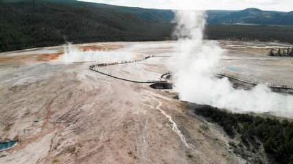 Poster - Yellowstone geysers in summer