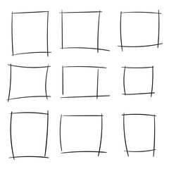 Poster - Squares Scribble Set. Vector.