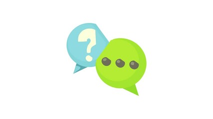 Poster - question and exclamation speech bubbles icon animation best object on white background