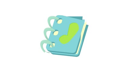 Poster - Blue address book icon animation best object on white background