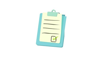 Poster - Checklist on a clipboard icon animation best object on white background