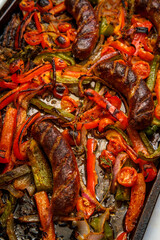 Wall Mural - Sausage Peppers Onions Pan