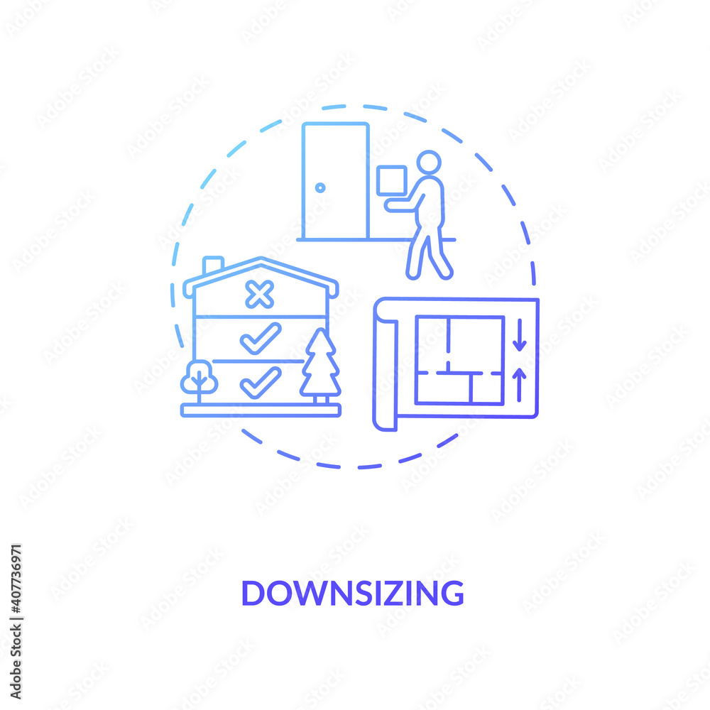 Downsizing concept icon. Manufacture improvement idea thin line ...