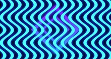 Animation Of Multiple Glowing Neon Blue Waving Lines Moving Over Purple Diamond Shapes On Seamless L