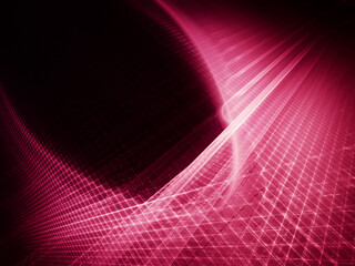 Poster - Abstract red and black background. Fractal graphics 3d illustration. Technology and science concept.