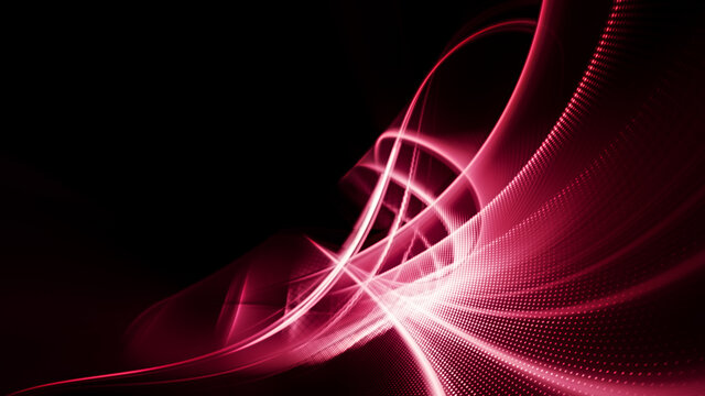 Abstract red and black background. Detailed generative fractal graphics. Technology and science concept.