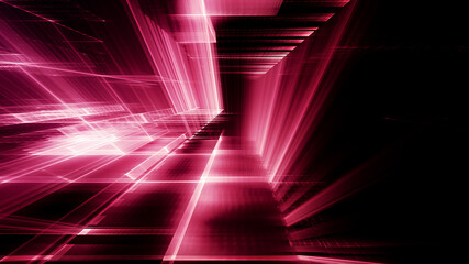 Poster - Abstract red and black background. Fractal graphics 3d illustration. Technology and science concept.