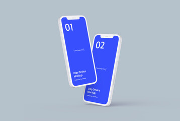 Wall Mural - realistic smartphone mockup | fully editable file, replaceable screen, separated shadow and backgrou
