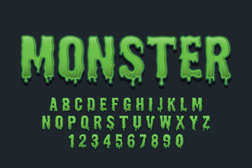 Wall Mural - decorative monster Font and Alphabet