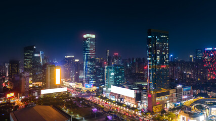 Wall Mural - Aerial photography of Guangzhou city architecture landscape night view