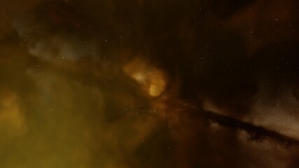 nebula gas cloud in deep outer space, science fiction illustrarion, colorful space background with s