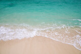 Fototapeta Morze - Beautiful Beach and wave bubble pattern in the seascape background