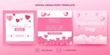 © Applesix_std - Set of Editable square banners design. Valentine's day banner design with love decoration. Suitable for social media, banner, and web internet ads. Flat design vector isolated.